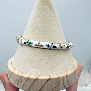 Japanese Enamel Floral Cloissone Bracelet Bangle